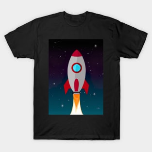 Flying Space Rocket T-Shirt